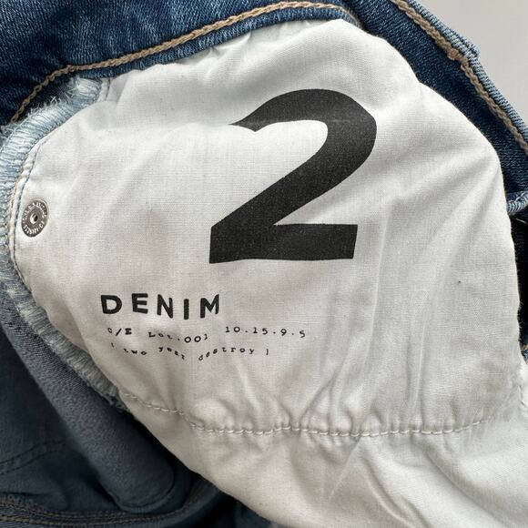 Current/Elliott Distressed Medium Wash Skinny Denim Jean // 27 - Picture 8 of 9